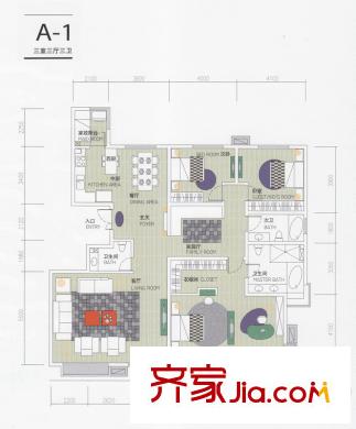廊和坊?金融街2#樓213平三居 3室3廳3衛(wèi)2廚