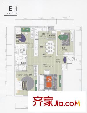 廊和坊?金融街2#樓126平三居 3室2廳2衛(wèi)2廚