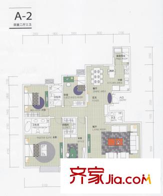 廊和坊?金融街2#樓193平三居 4室2廳3衛(wèi)2廚