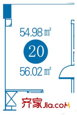 廊坊發(fā)展大廈20戶56.02平方米 1室1廳1衛(wèi)