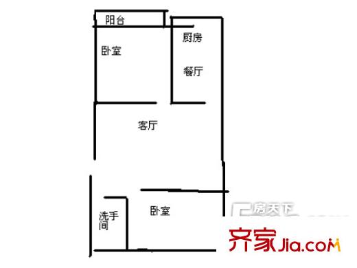 天和小區(qū)戶型圖戶型圖 2室2廳1衛(wèi)1廚