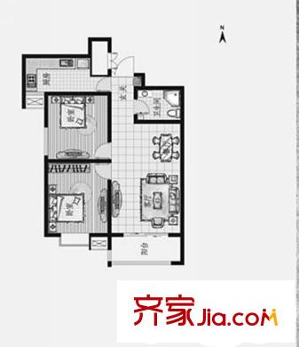 盛通國際小區(qū)戶型圖戶型圖D1 2室2廳1衛(wèi)1廚