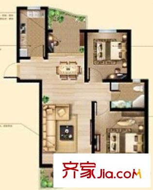 萬(wàn)向城A1戶型 3室2廳1衛(wèi)1廚