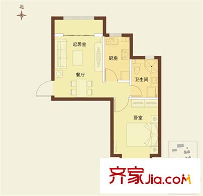 太陽城11#A反戶型 1室2廳1衛(wèi)