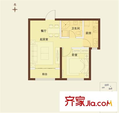 太陽城11#B反戶型 1室2廳1衛(wèi)