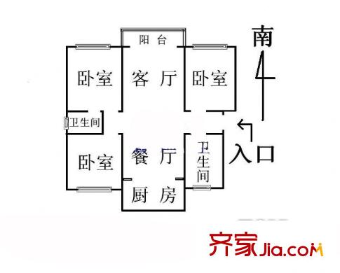 金元小區(qū)戶型圖戶型圖 3室2廳2衛(wèi)1廚