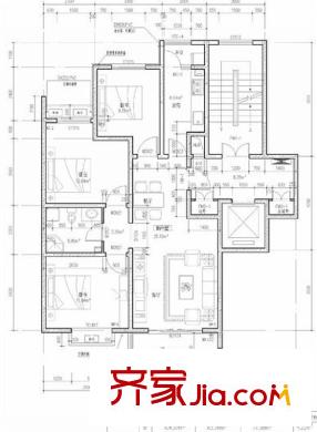 圣玉百呈戶型圖戶型圖 3室2廳1衛(wèi)1廚