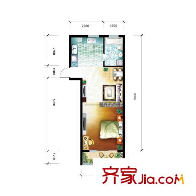 馨鉆界小區(qū)戶型圖戶型圖 1室2廳1衛(wèi)1廚