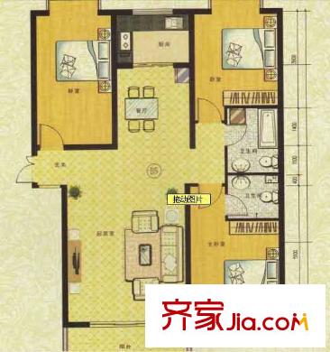 紫金華府戶型圖戶型圖 3室2廳2衛(wèi)1廚