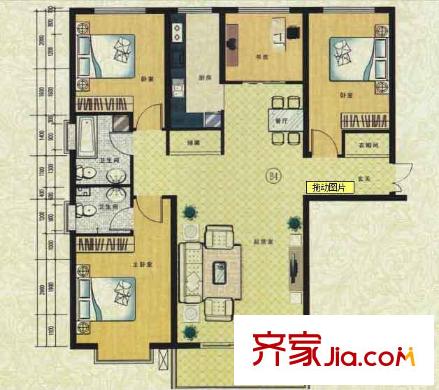 紫金華府戶型圖戶型圖 4室2廳2衛(wèi)1廚