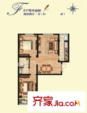 德榮?帝景23#樓90平米兩居 2室2廳1衛(wèi)1廚