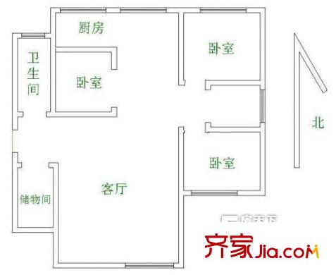 世紀(jì)花園戶型圖戶型圖 3室2廳2衛(wèi)1廚