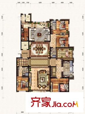 廊坊孔雀城大公館14# 350平方米5居 5室3廳3衛(wèi)2廚