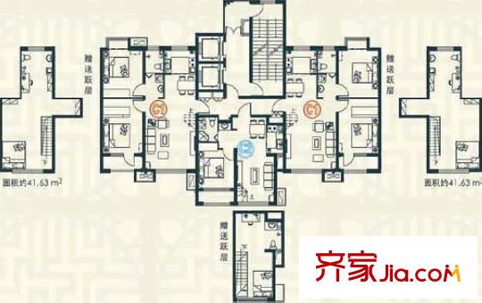 豪邸坊C戶(hù)型平面圖 3室2廳2衛(wèi)1廚