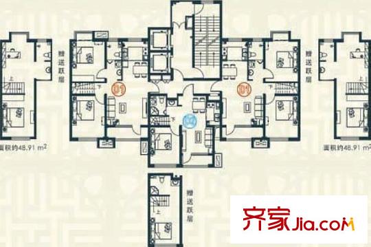 豪邸坊D戶(hù)型平面圖 3室2廳2衛(wèi)1廚