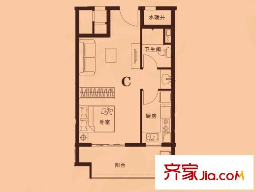 恒大翡翠華庭10#12#樓56平一居 1室1廳1衛(wèi)1廚