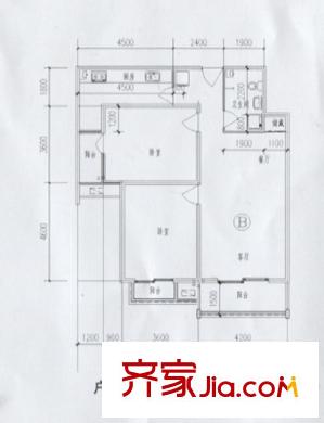 麗水苑標(biāo)準(zhǔn)層A戶型 2室2廳1衛(wèi)1廚