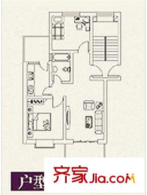 盛世中華標(biāo)準層A1戶型 2室2廳1衛(wèi)1廚