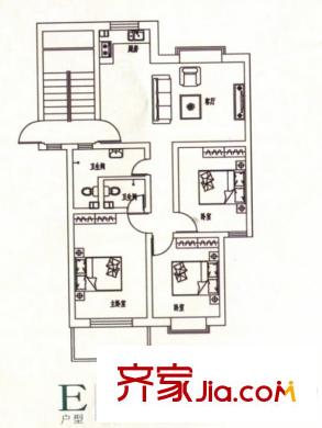 盛世中華E戶型 3室2廳2衛(wèi)1廚
