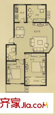 錦玉華庭標(biāo)準(zhǔn)層A5戶型 3室2廳1衛(wèi)1廚