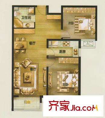 安居東城9#14#17#樓戶型 2室2廳1衛(wèi)1廚
