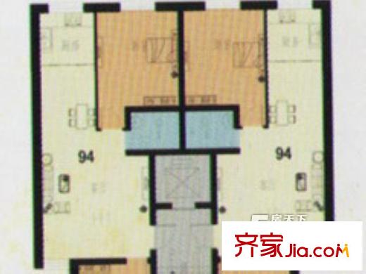 凱萊帝景戶型圖 2室1廳1衛(wèi)1廚