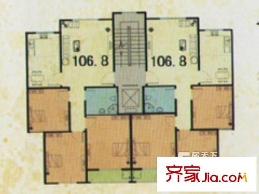 凱萊帝景戶型圖 3室2廳1衛(wèi)1廚
