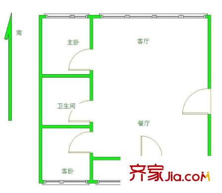 交行花園 2室 戶(hù)型圖