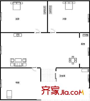 頤馨小區(qū)三室戶型圖