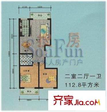 萬隆天山小區(qū)戶型圖2室2廳1衛(wèi)1廚