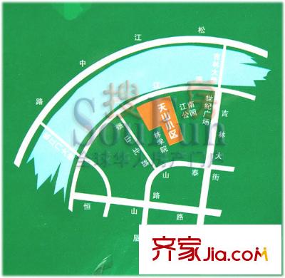 萬隆天山小區(qū)交通圖