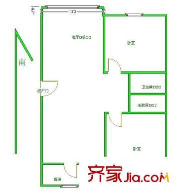前鋒小區(qū) 2室 戶型圖