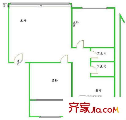 前鋒小區(qū)2室戶型圖