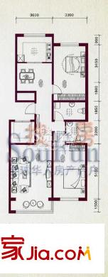 瀚邦文苑戶型圖戶型圖 2室2廳2衛(wèi)1廚