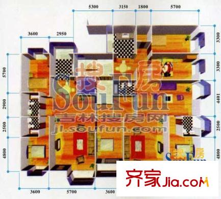 建豐馨苑戶型圖三室三廳 3室2廳2衛(wèi)1廚