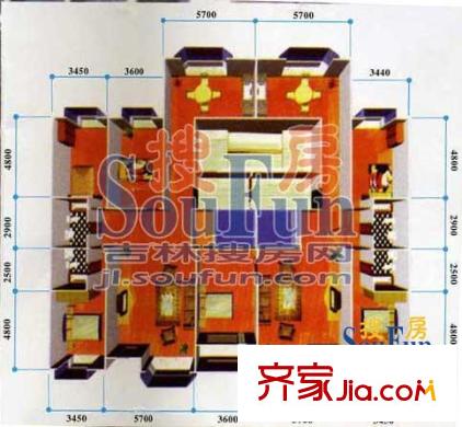 建豐馨苑戶型圖三室兩廳 3室2廳2衛(wèi)1廚
