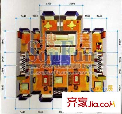 建豐馨苑戶型圖四室兩廳 4室2廳2衛(wèi)1廚