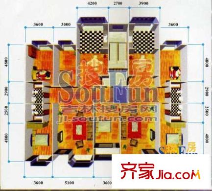 建豐馨苑戶型圖三室兩廳 3室2廳2衛(wèi)1廚