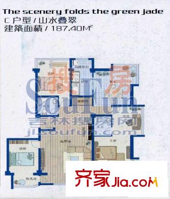 彼岸生活戶型圖3室2廳2衛(wèi)1廚