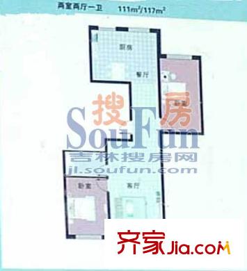 伊利東江卓越戶型圖2室2廳1衛(wèi)