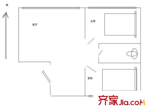 新昌社區(qū)樓 2室 戶型圖