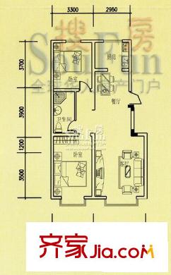 松江壹品戶型圖戶型圖 2室2廳1衛(wèi)1廚