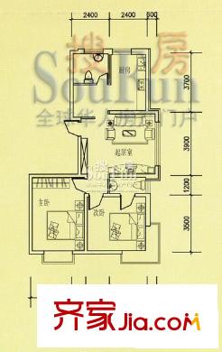 松江壹品戶型圖戶型圖 2室1廳1衛(wèi)1廚