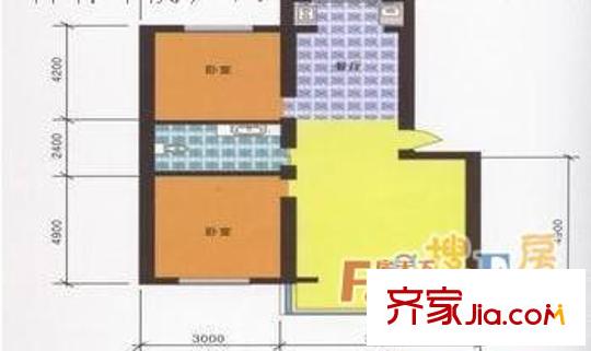 金豐紫馨花園戶型圖紫馨花園兩室戶型圖 2室1廳1衛(wèi)1廚