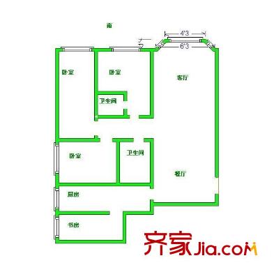 紫光秀苑 4室 戶型圖
