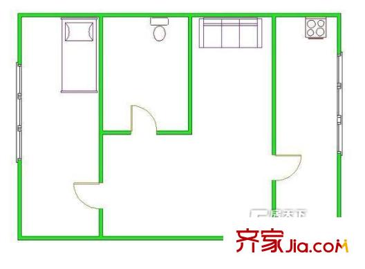 鐵城駿景戶型圖鐵成駿景一室戶型圖 1室1廳1衛(wèi)1廚
