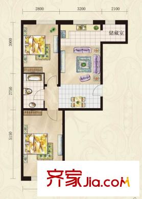 嘉業(yè)花園兩室戶型圖