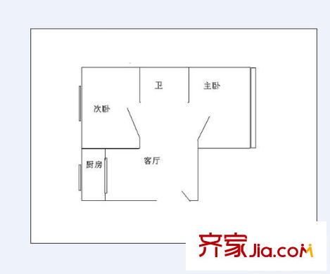 鐵城駿景兩室戶型圖