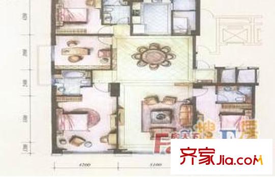 世貿(mào)華庭三室戶型圖