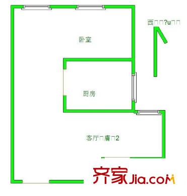 江南壹平方米 1室 戶型圖